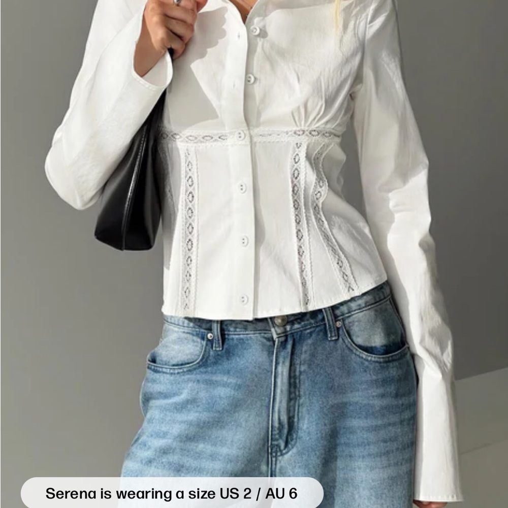 Princess Polly White Fitted Long Sleeve Button Down